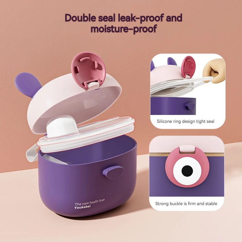 Wholesale 240g BPA-Free Plastic Milk Powder Storage Container Small Baby Food Dispenser Box with Handle for Newborns