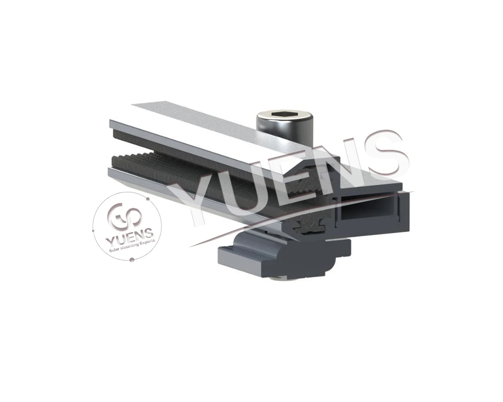 Yuens OEM Mid Clamp Components Quick Easy Installation Pv EPDM Clips Refer To Frameless Thin Film Solar Panel