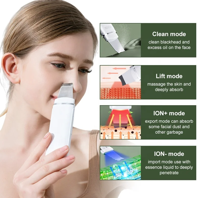 Professional Electric Facial Dead Skin Peeling Sonic Cleaning Face Skin Scrubber Blackhead Remover Face Spatula