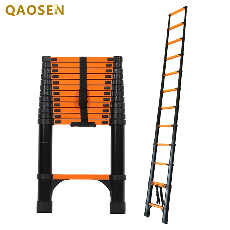 New Black Orange Straight Ladders Stairs EN131 Telescopic ladder