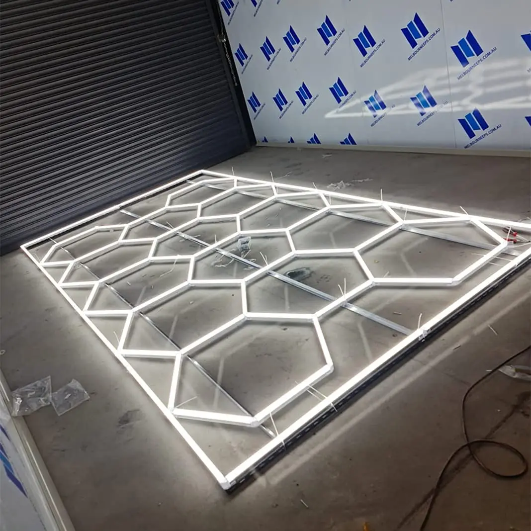 Hair Salon Store Interior Design Hexagonal Led Lights For Decoration Hair Salon Barber Light