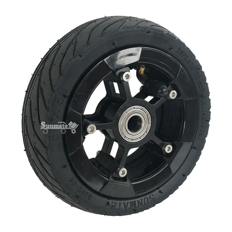 150MM Scooter Inflation Wheel With Aluminium Alloy Spoke plastic Rim 6 Inch Pneumatic Street Tyre