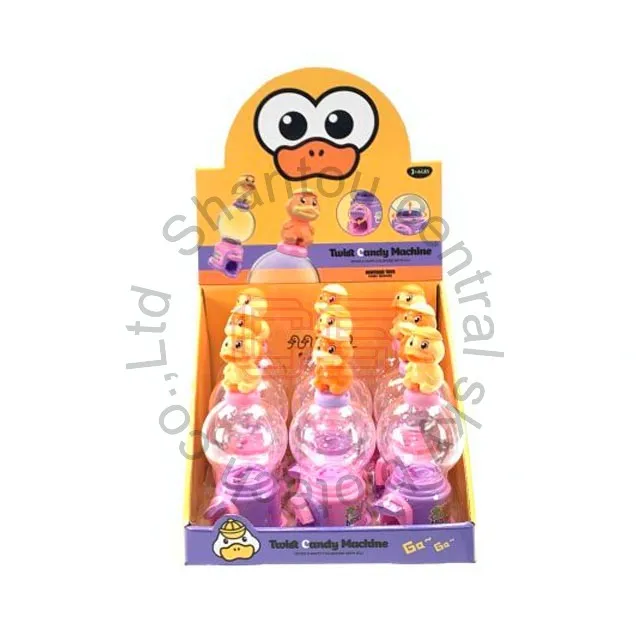 custom mini duck candy grabber machine toy with fruit flavor round shape hard candy