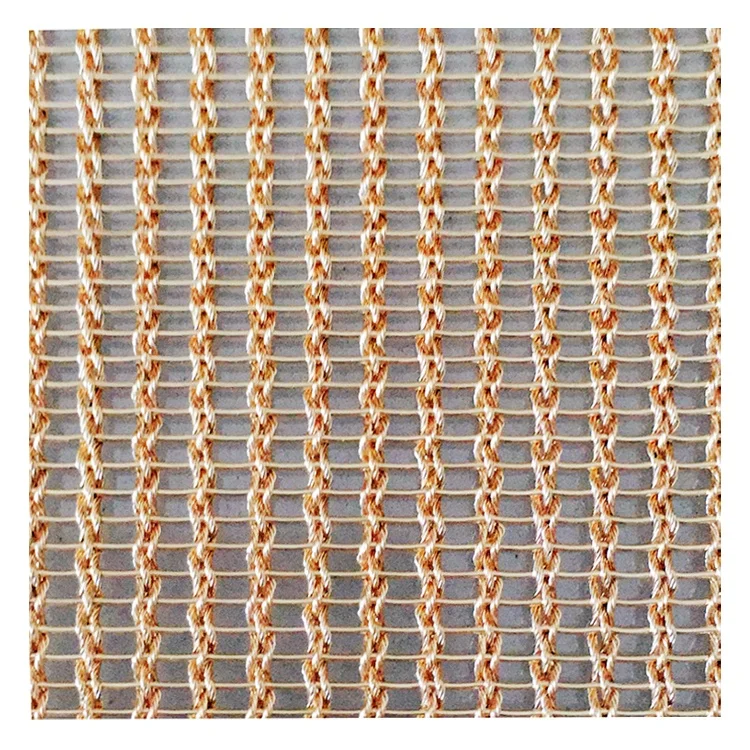 Bronze Flexible Mandarin Metal Fabric for Metal Mesh Wall Coverings in Restaurant