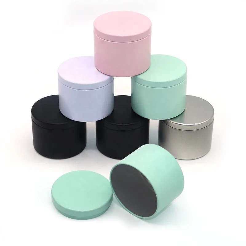 Home Decoration Candle Tins With Lid 8Oz Empty Tinplate Scented Candle Pronted Jar Paint Metal Vessels Tin Gift Can