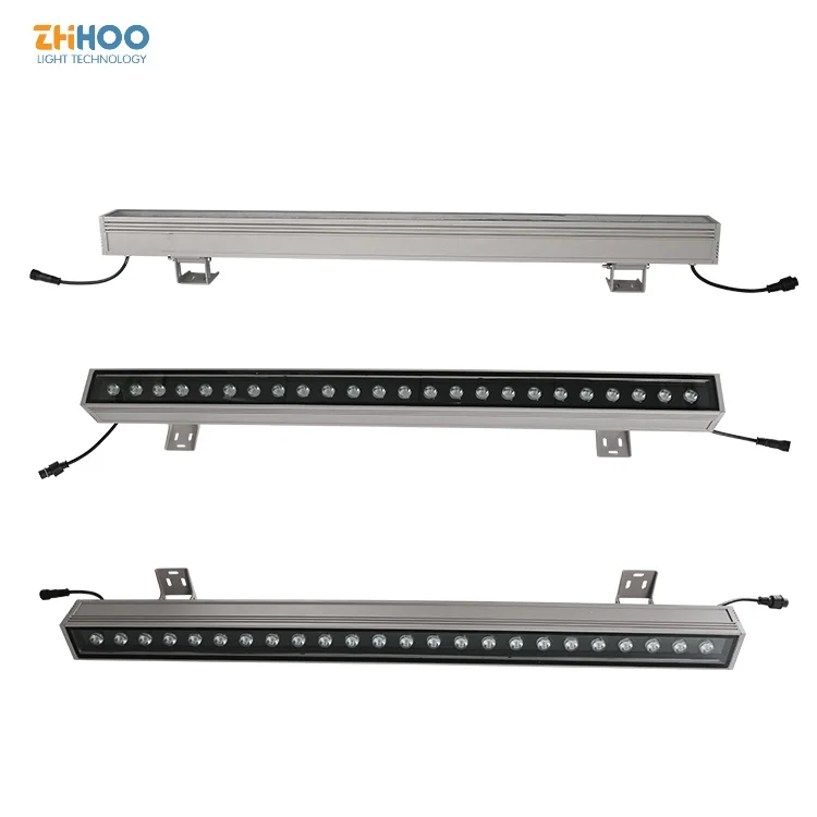 Dmx512 Architectural Exterior Linear Wall Wash Lighting Outdoor Waterproof DC12V 36W RGB Colorful Facades Project Landscape Lamp
