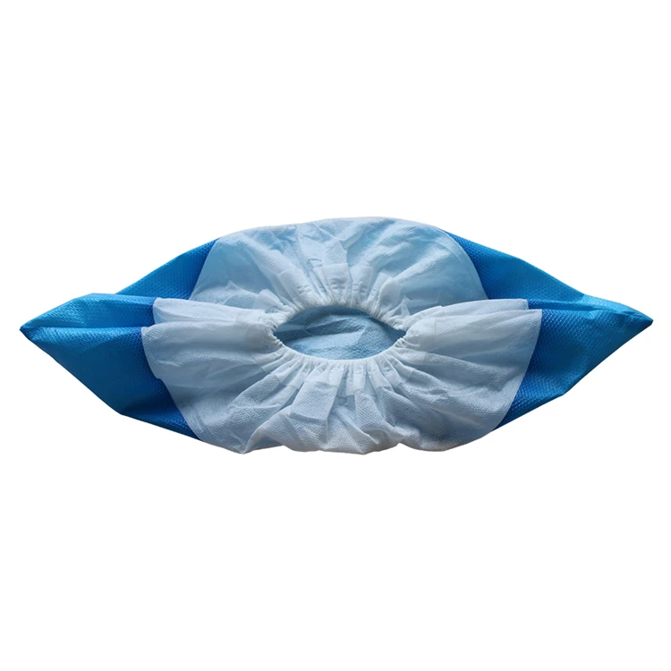Factory OEM Blue Cleanroom Hospital Food Industrial Non Woven PP+CPE Plastic Disposable Shoe Cover