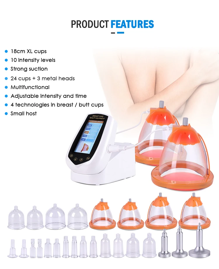 24 cups buttock vacuum butt lift machine buttock enlargement breast enhance cupping therapy body massage machines