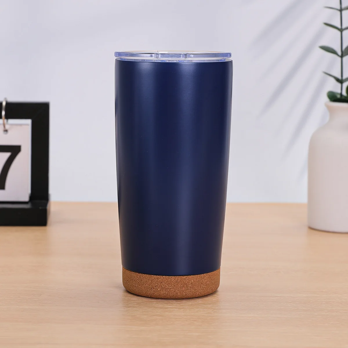 Double Wall Stainless Steel CoffeTherme al Mug Travel Tumbler with Cork Bottom & Lid for Coffee Tea Cold Drinks