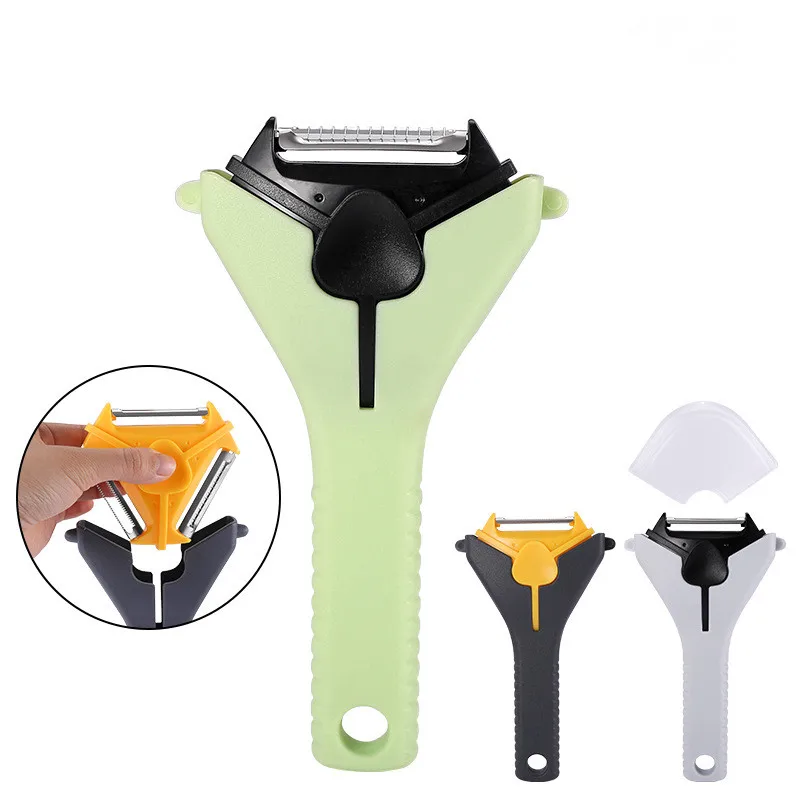 Amazon Top Seller Kitchen Gadgets Detachable Sharp Blades Manual Fruit Vegetable Tools Apple Carrots Potato 3 IN 1 Peeler