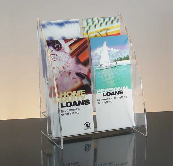 Floor standing modern clear acrylic brochure magazine display outdoor brochure holders display