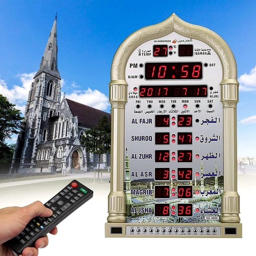 Цифровой будильник Azan Роскошные Настенные часы украшение