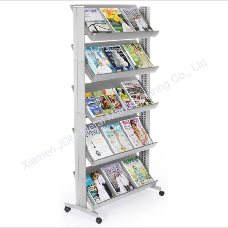 Steel Shelving Waterfall Floor Dvd Wire Display Rack Gold Foldable Shelves