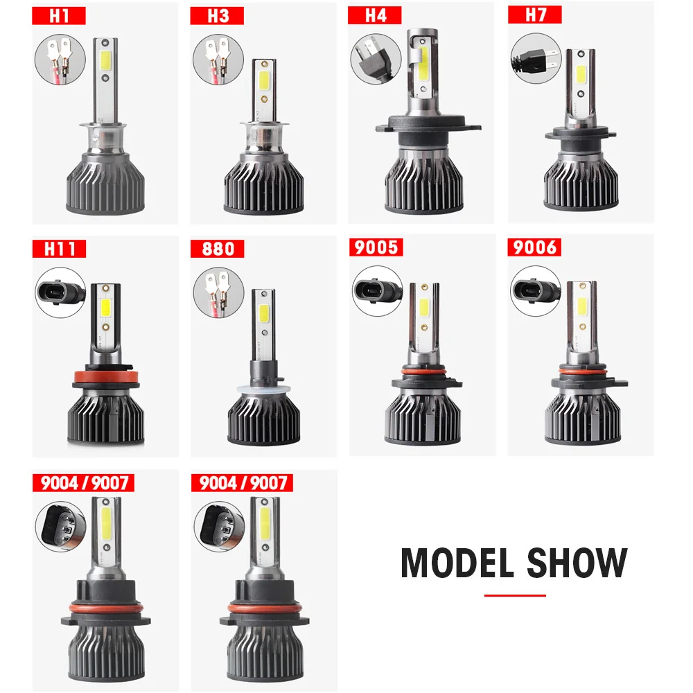 
Universal Car Modified 38W 6000lm IP6B LED headligh For Auto Lighting System H1H3 H4 H5 H7 H10 9005 9012 880 881 HB1 HB3 HB5 