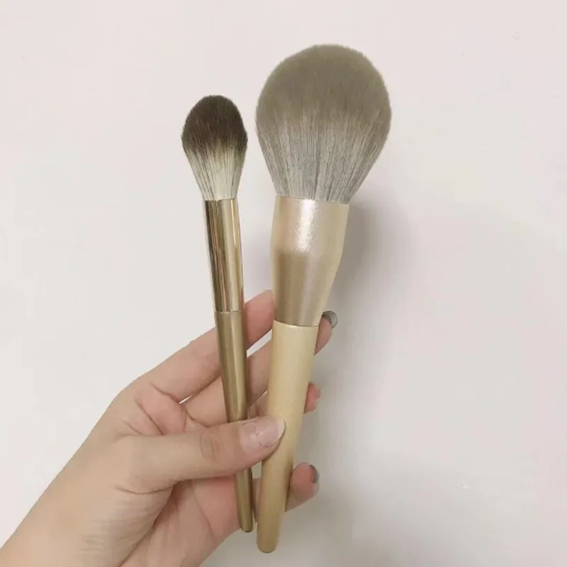 #329 Factory Direct Supply Explosive Beauty Tools Gold Color Cosmetic Blush Brush Large Single Super Soft Loose Powder Brush