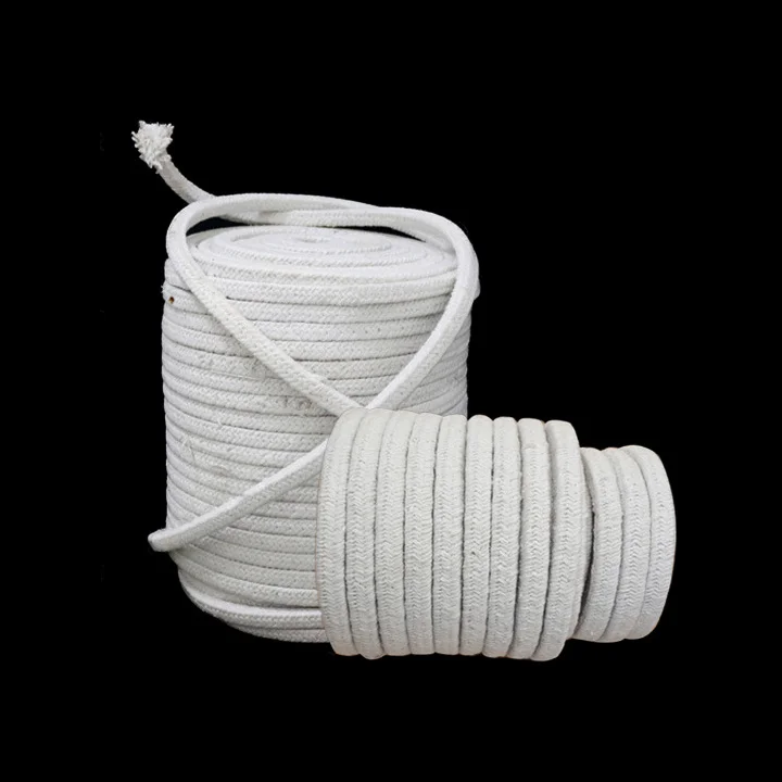 Refractory 1260 Ceramic Fiber Rope Round Square Twisted Braided Ceramic Fibre Ropes Sealing gasket