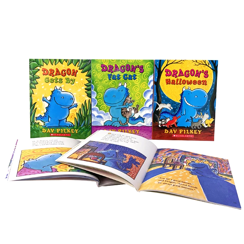 
 Лидер продаж, детская полноцветная книга с изображением дракона серии дракон, Детская мультяшная книга с изображением педалей  