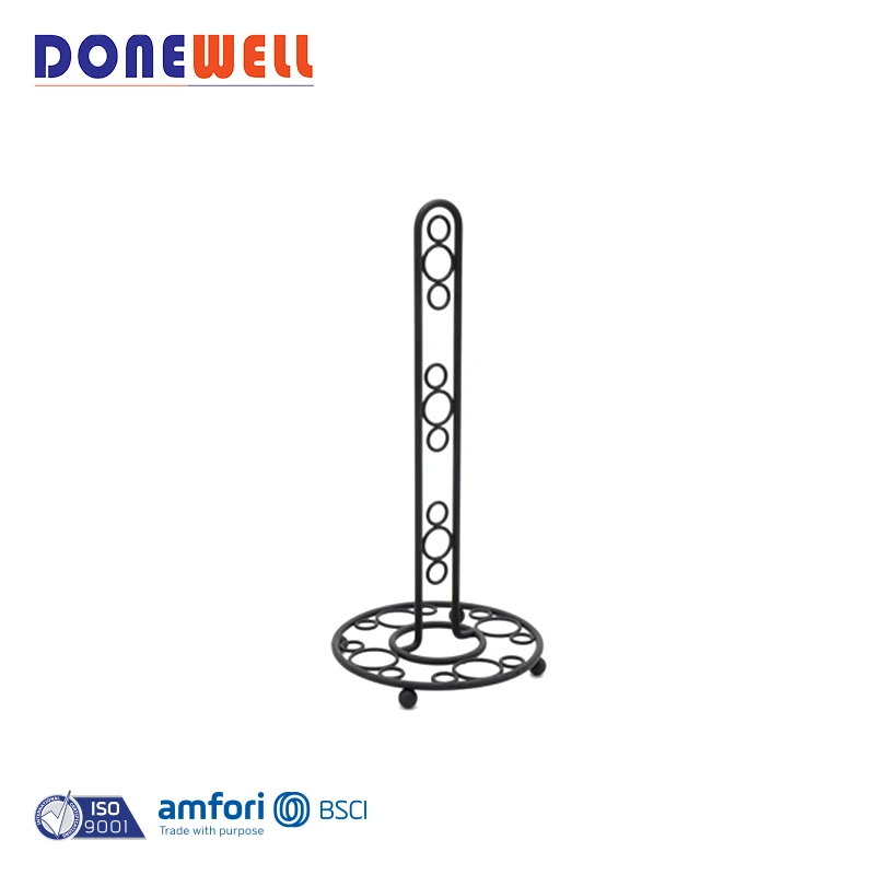 Professional kitchen tissue paper roll holder black standing hand table towel holder