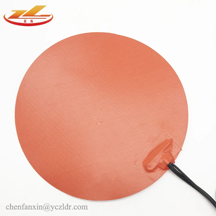 110V flexible round 400mm diameter silicone rubber heating pad heater 800w with 3M tape
