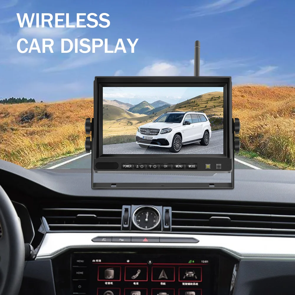 7 Inch Car Monitor Wireless Truck Backup Rear View HD Display and Wifi Reverse Backup Camera for Car RV Bus TV Display Screen