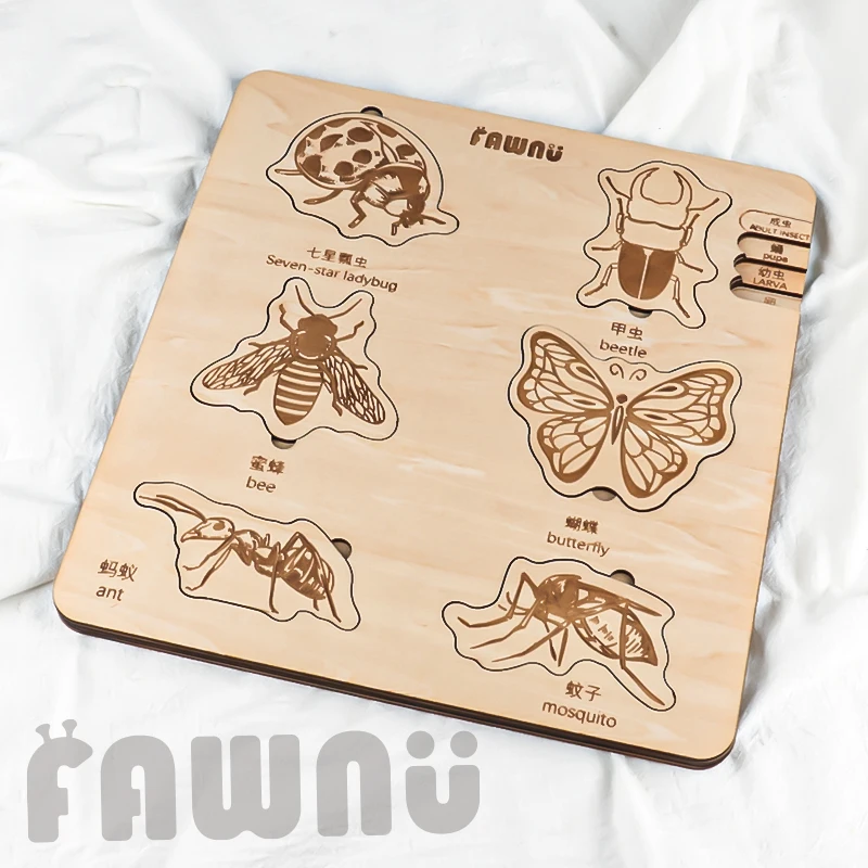 New Best Cut Wooden Animal Puzzle Board Wooden Alphabet Letters Puzzles Educational Toy Kids Diy
