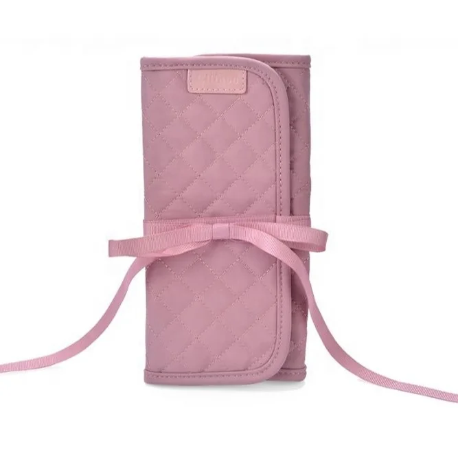 New Product Mini portable velvet jewelry pouch travel organizer fancy luxury leather jewelry case roll up bag