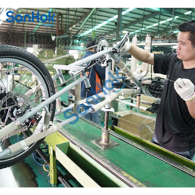 Industrial Tabletop Chain Conveyor System Factory Street Bike Assembly Line For Bike Production