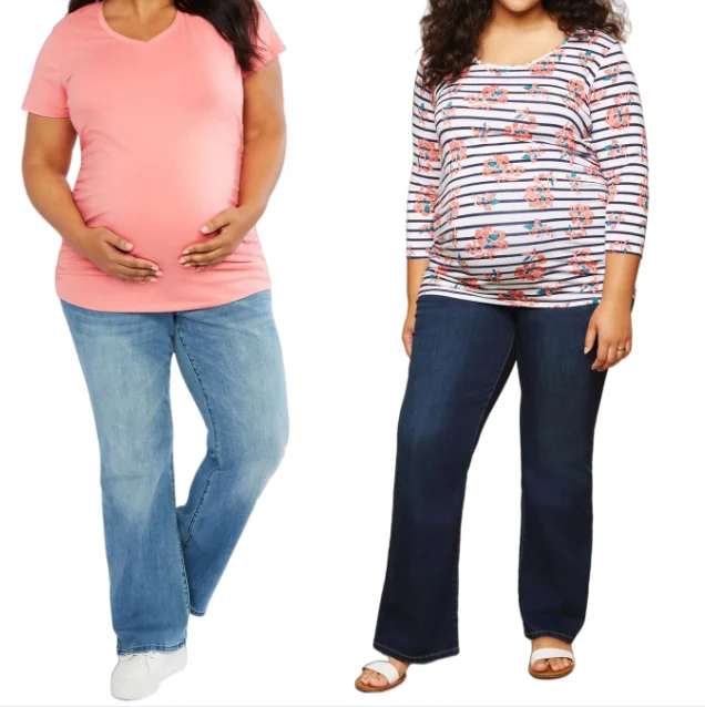 INDIGO BLUE PLUS SIZE SECRET FIT BELLY STRETCH BOOT CUT MATERNITY JEANS PREGNANCY JEANS PANTS