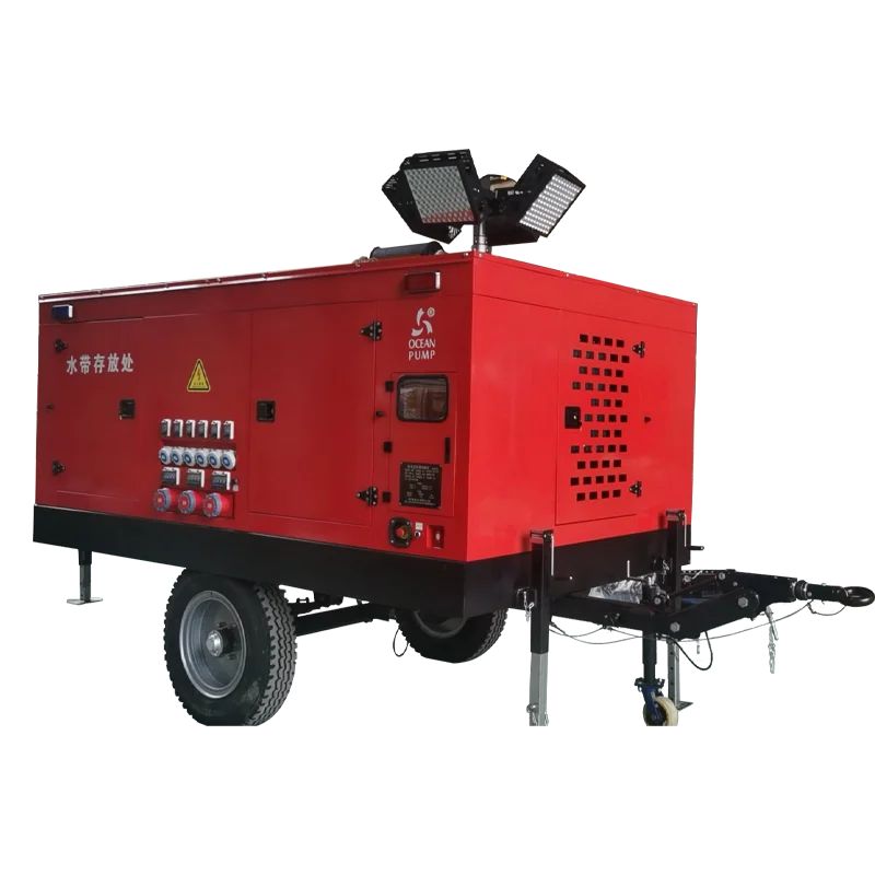 Sewage Pump Drainage Pump With Light System Mobile Power Generation Trailer Emergency For Flood Prevention Pumping Irrigation