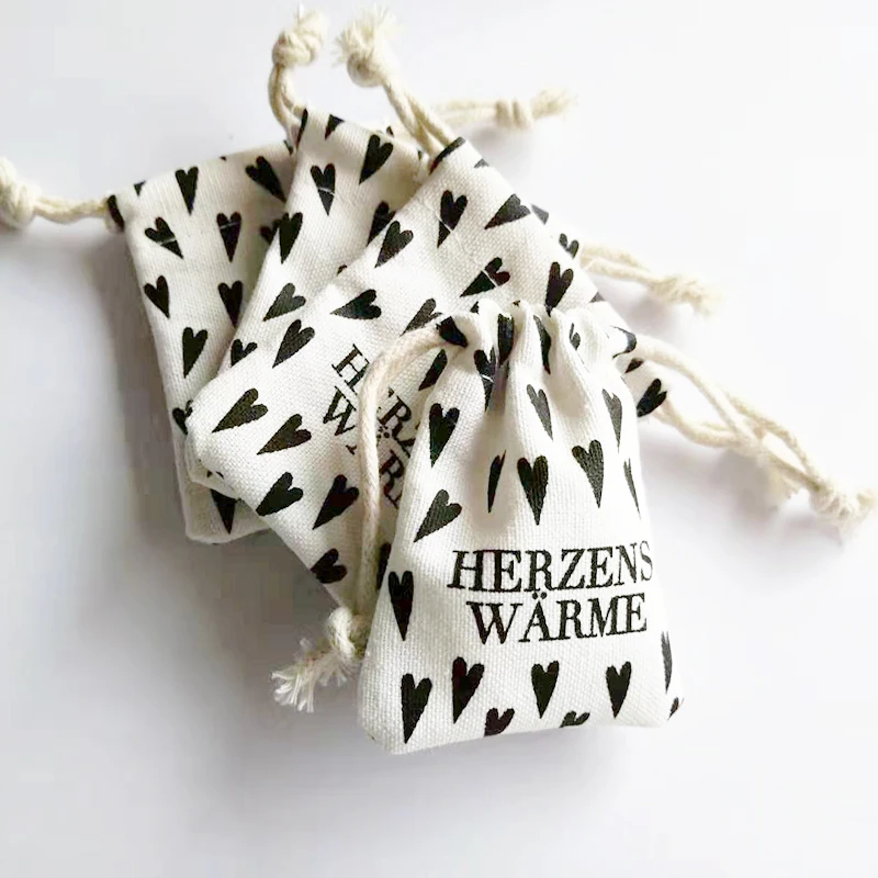 
Christmas Gift Pouch Drawstring Cotton Bag With Logo 