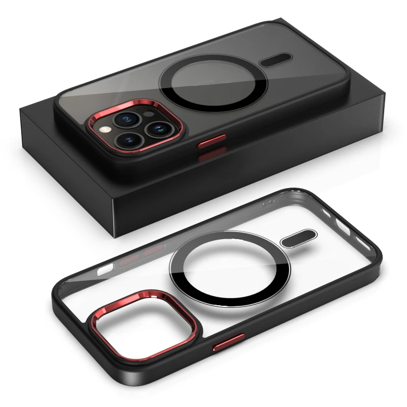 Magnetic Support Wireless Charging Shockproof Phone Case For iPhone 13 Pro Max iPhone 14 12 Mobile Cover