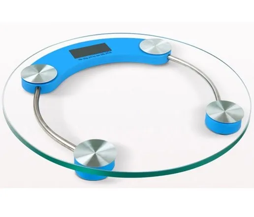 6mm Thickness Round Transparent Glass Electronic Bathroom Scale 180kg Capacity CE Certificate Approval High Accuracy Load Cell