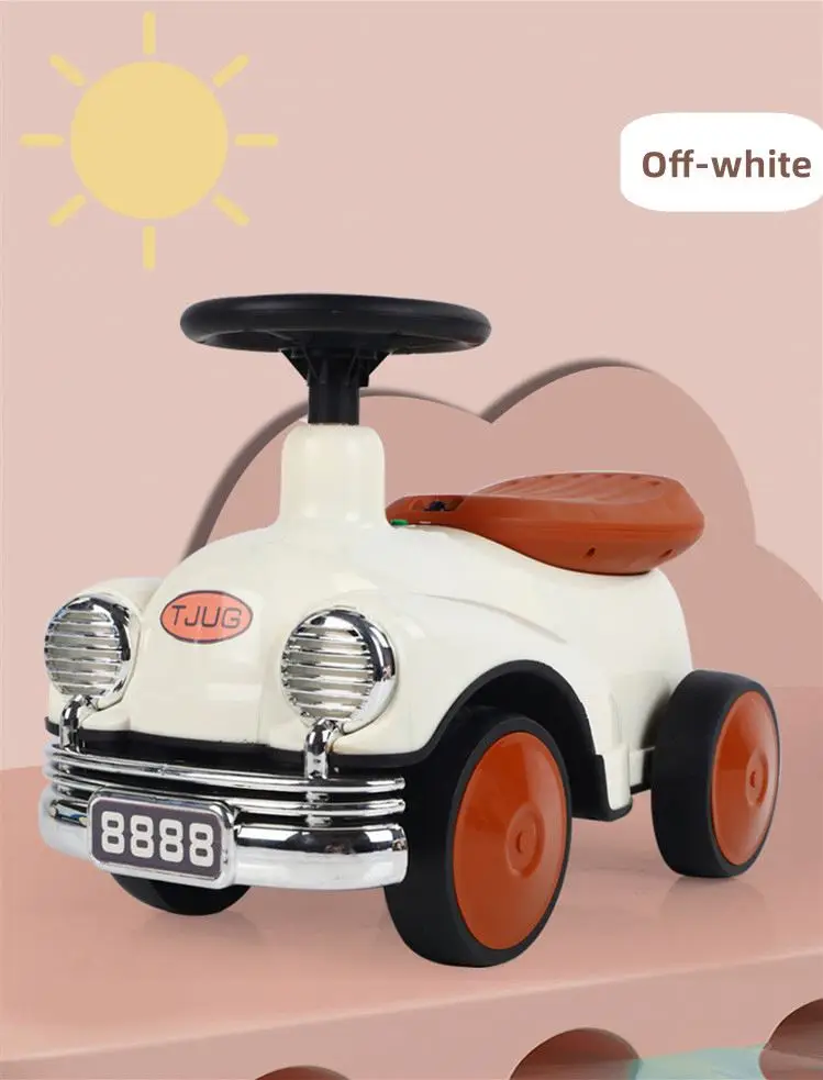 Vintage Kids Glide Car Quad Bike Balance Bike with Light Music Twist Car Baby Toy Car