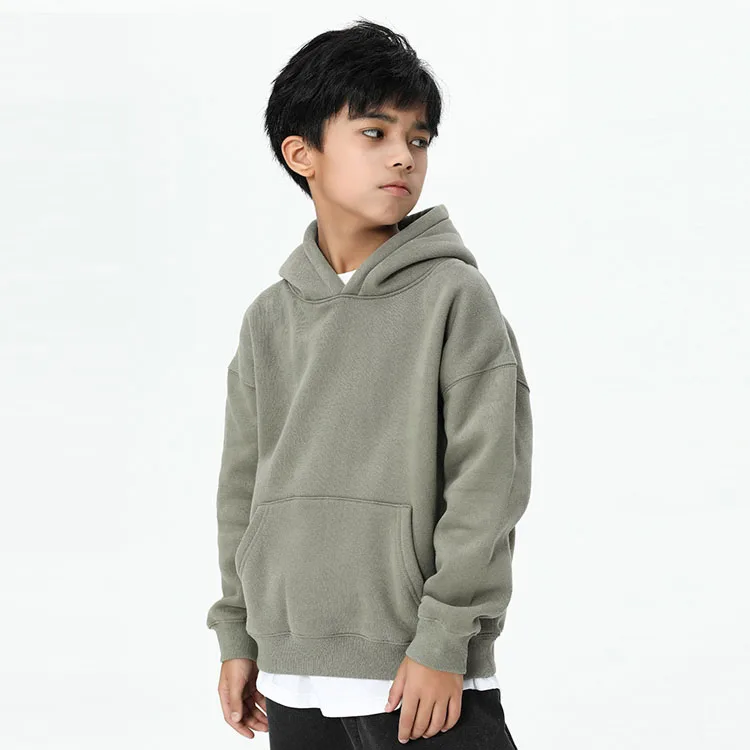 Wholesale Kid Clothing 100% Cotton Fabric Tracksuits Children Plain Hoodies Custom Print Kids Sweatshirts
