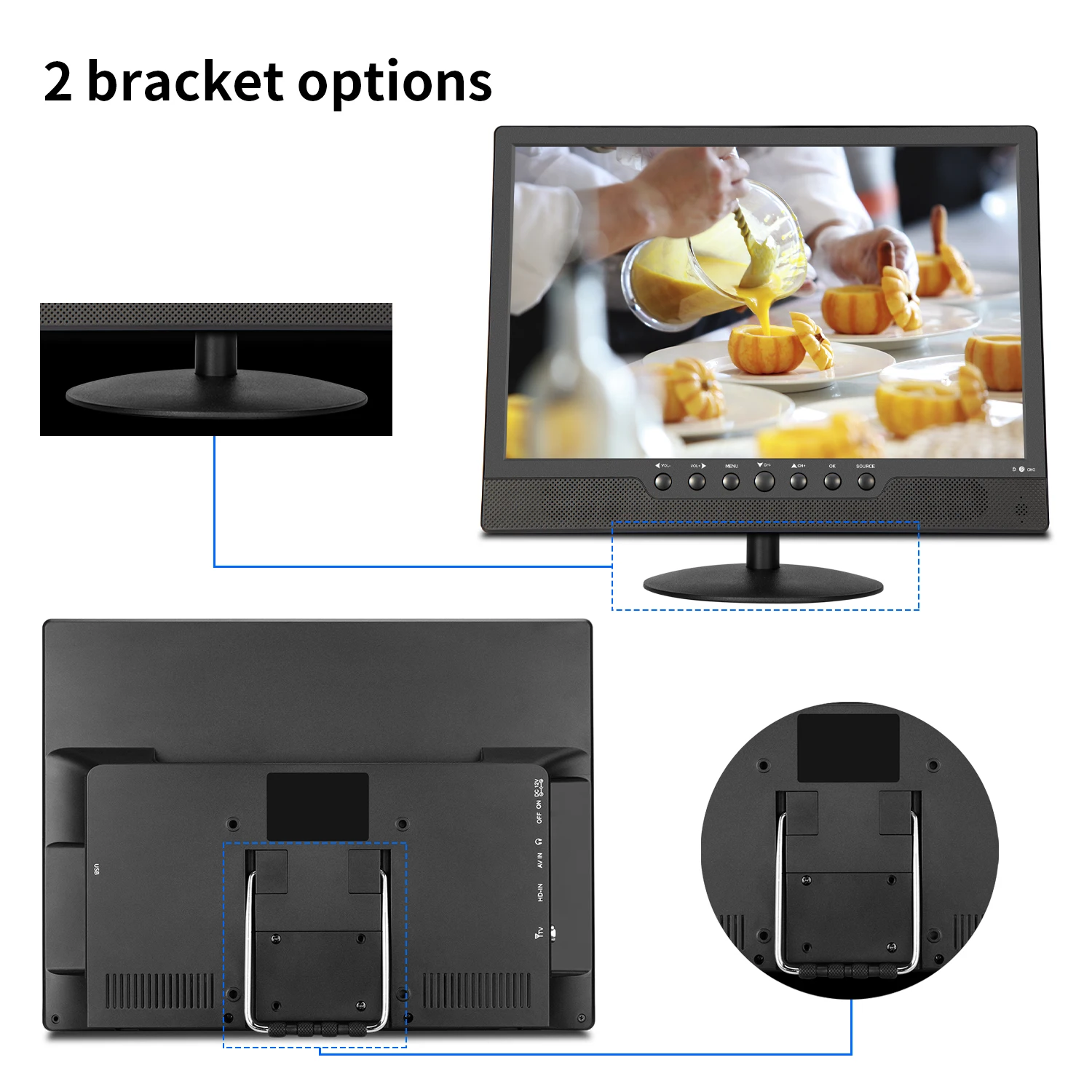 Feihe 14.1 inches Flat Screen TV Digital  ATSC DVB-T2 ISDB-T Outdoor TV Mini tv Portable