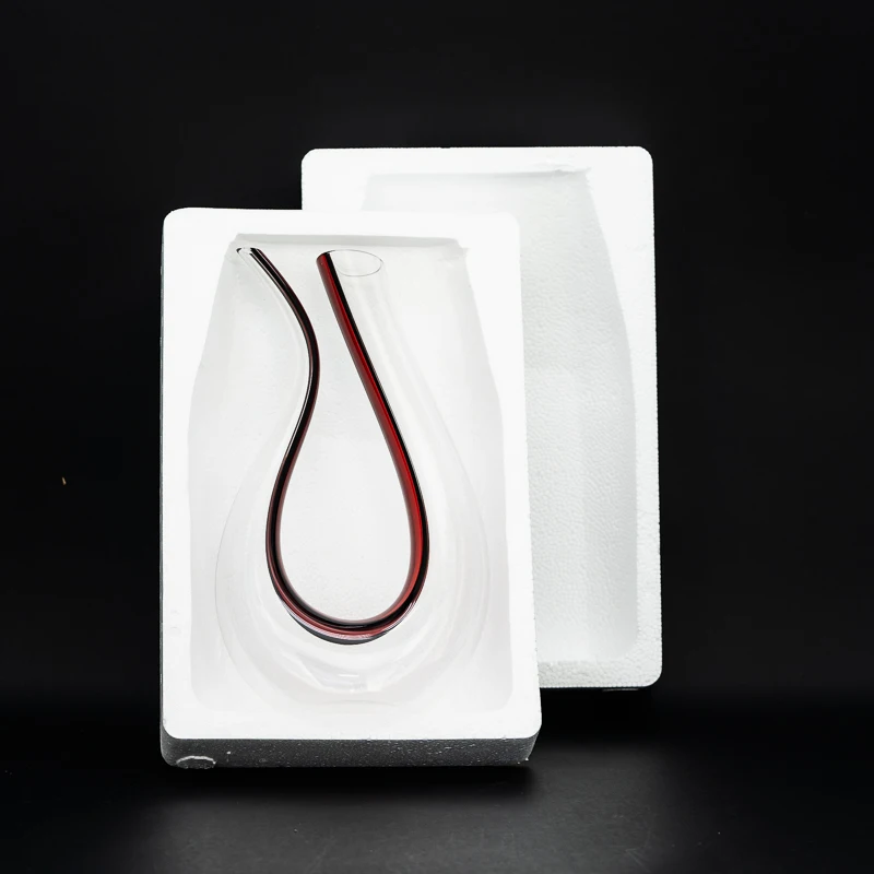 Handmade Unique shaped Colored Glass Clear Red Wine Decanter