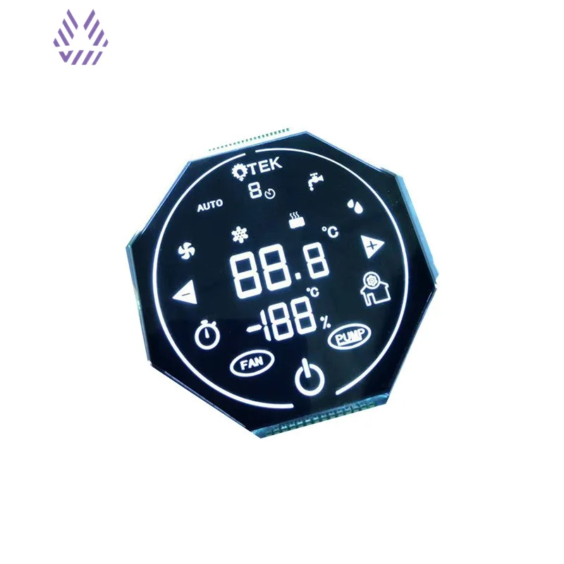8 Digit 7 Segment Size Lcd Display Round Thermostat Lcd Display Transmissive VA LCD 7 monochrome segment