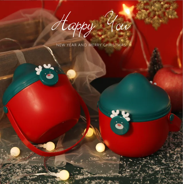 2022 Christmas Apple plastic box decorative Christ snack candy Biscuits Christmas Eve gift box