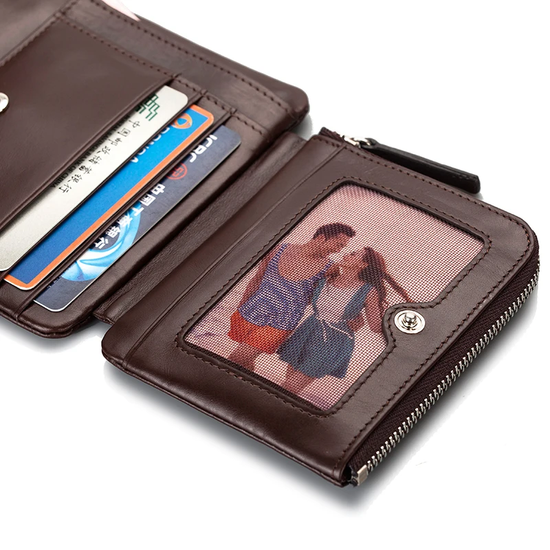 Кошелек мужской из натуральной кожи, тонкий бумажник на молнии, кредитная карта, зажим для денег, Набор сумок «сделай сам»