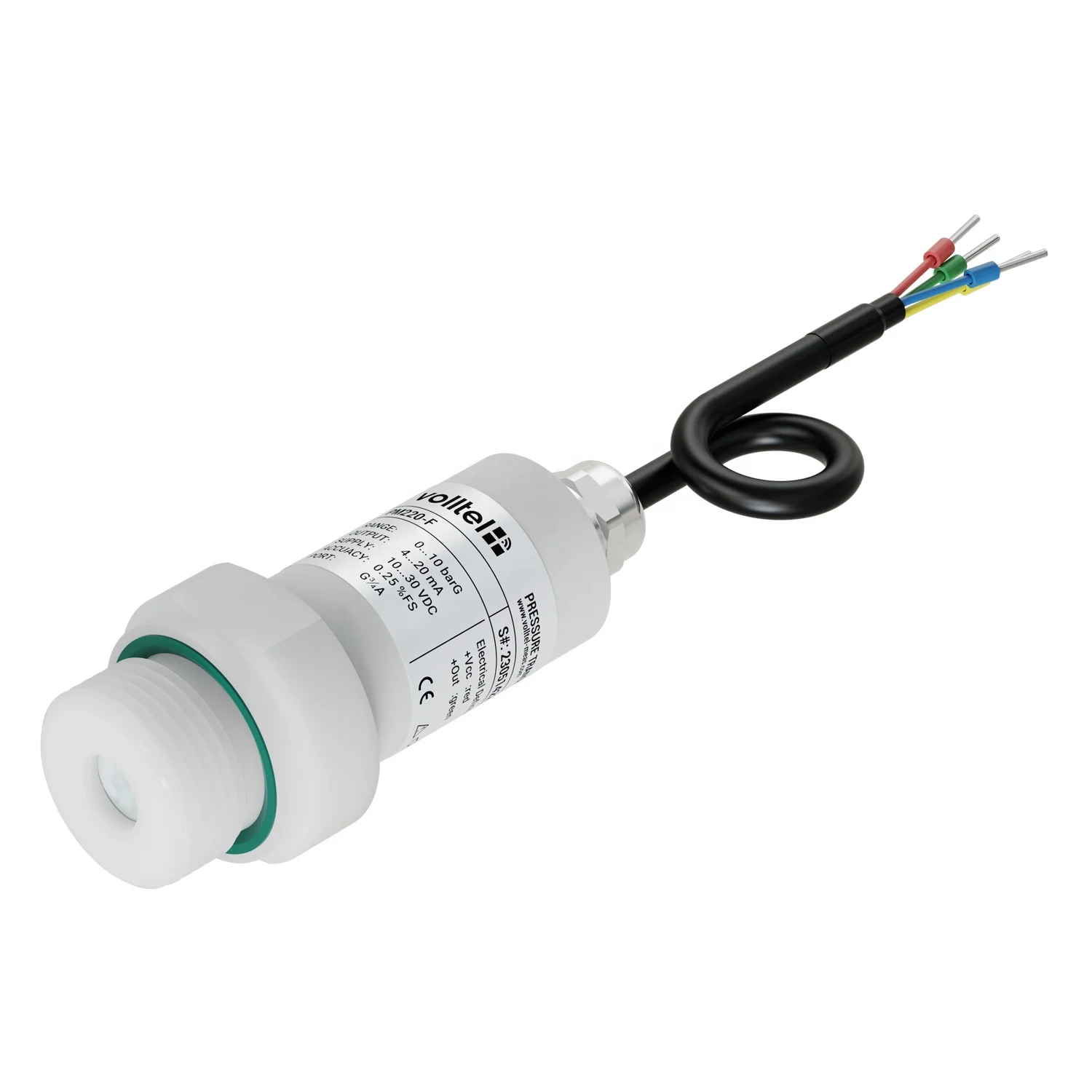 PM220-F PVDF PTFE PVC PP Pressure Transmitter for Chlorhydric Acid