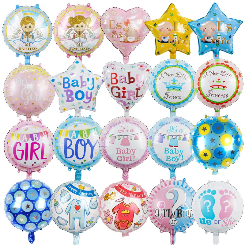Hot Sale Heart Round Star Shape Latex Birthday Decoration Balloons Boy Girl Baby Shower Latex Balloon For Gender Reveal