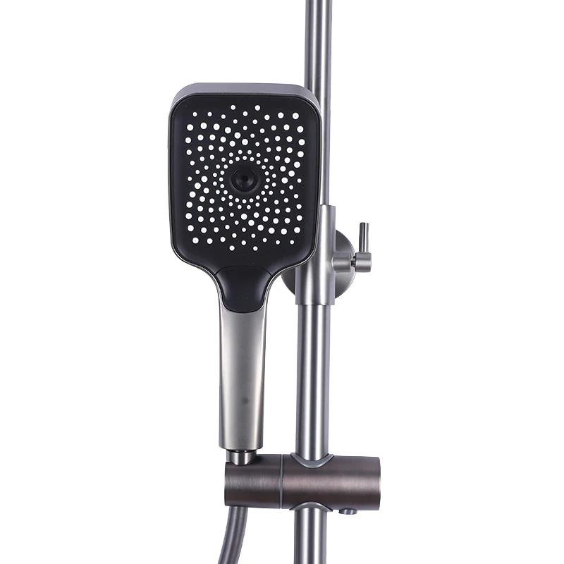 Wall-mounted bathroom square shower head set concealed high-temperature resistant shower arm pressure shower head set