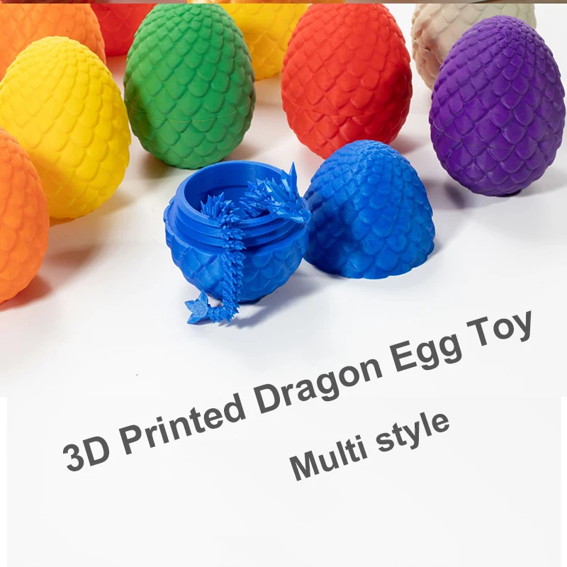 New Arrival 3D Printed Crystal Dragon with Egg Dinosaur Fidget Toy Gifts Easter Eggs Basket Stuffers Dragon Egg Collection