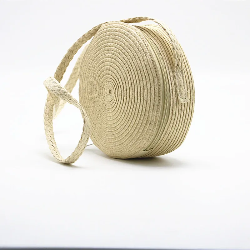 Children outdoor paper braid cross body bag round sand-proof beach bag customization straw bags