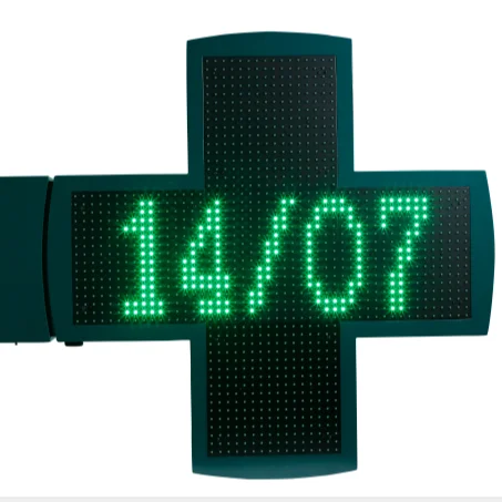CE certified high brightness smart operation system led pharmacy cross sign