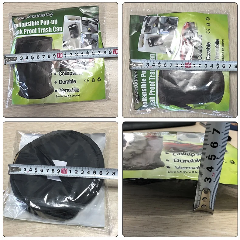 Custom logo Oxford Foldable Mini Portable Car Hanging Garbage Bag Trash Can