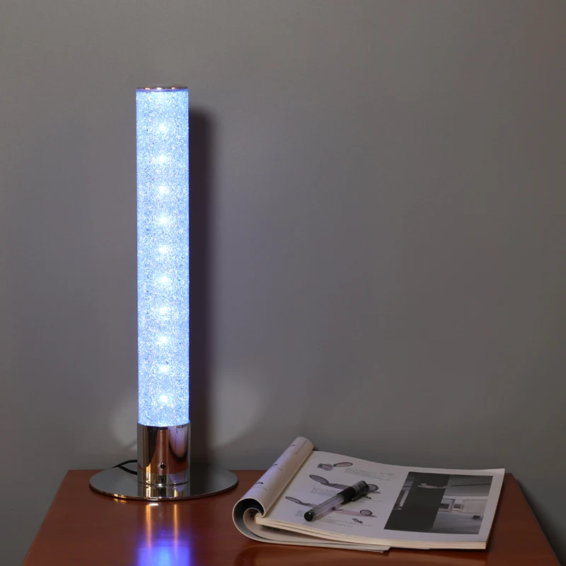 RGB LED table lamp with Luxury crystal decorative Remote control table light for living Plating LED night light for bedroom