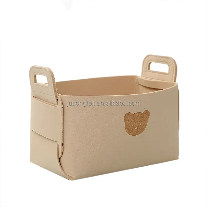 Hot Sale Popular Free Samples Felt Storage Box Foldable Customized Size Logo Color Multifunctional Felt Storage Bag Cloth Basket