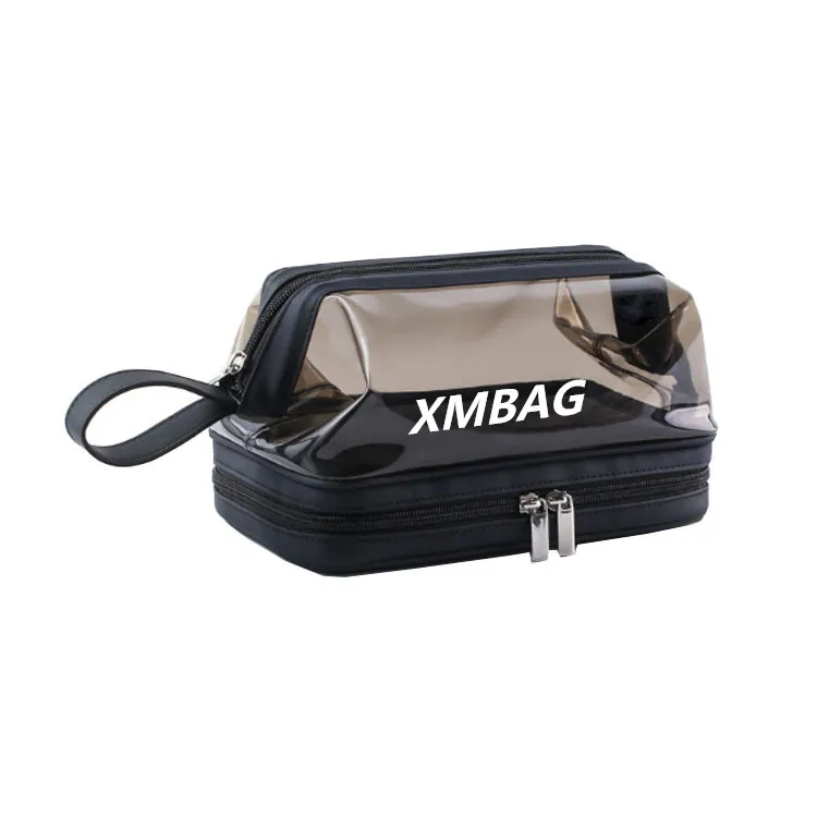 TPU Clear Makeup Organizer Pouches Travel Transparent Cosmetic Bag Large Shaving Dopp Kit Bathroom Toiletries Wash Bags for Men