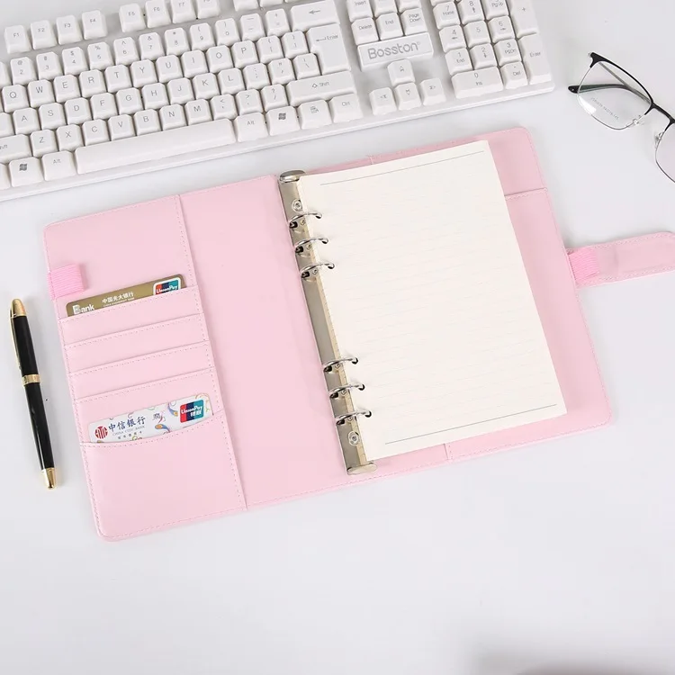 2022 Calendar A5 PU leather blinder Hardcover Loose Leaf Binding Magnetic Open Monthly Notebook Journal